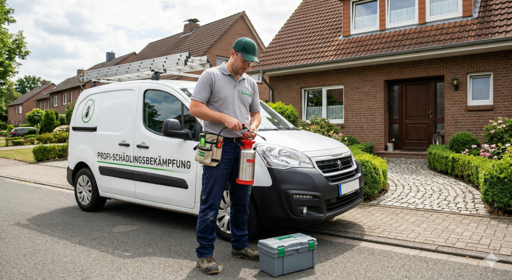 SBK Techniker vor Haus